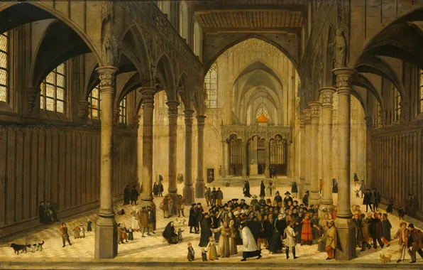 Picture picture, mythology, Cornelis Van Dalem, The interior of the Church is to Preach Christ to …