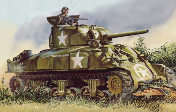 Picture figure, tank, Sherman, M4 Sherman