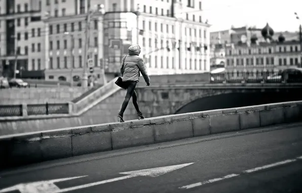 Picture girl, the city, Moscow, gait, street walk
