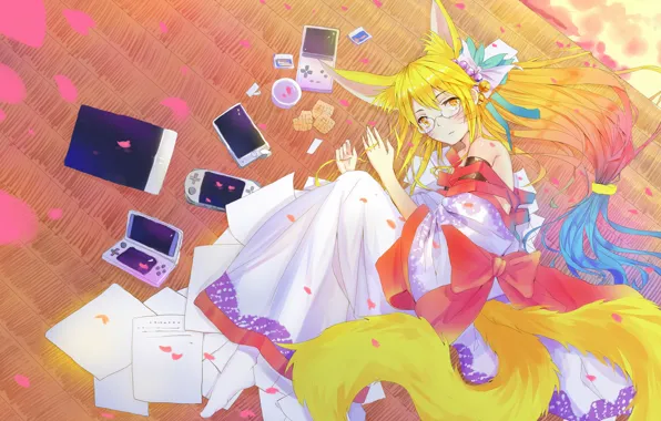 Girl, anime, art, miko, No Game No Life