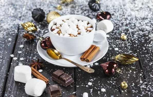 Coffee, chocolate, Cup, cup, chocolate, beans, coffee, marshmallows