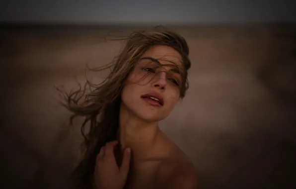 Picture girl, face, the wind, model, hair, Charlotte