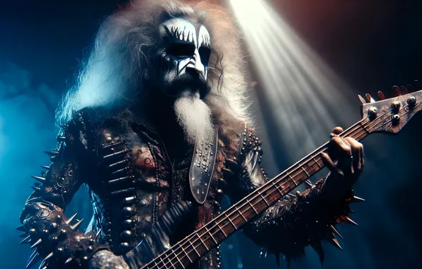 Rays, music, scene, guitar, makeup, jacket, spikes, the old man