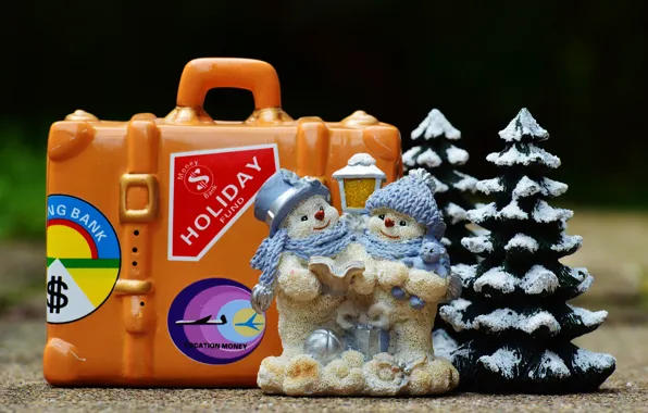 Winter, snow, the dark background, holiday, toy, toys, Christmas, New year