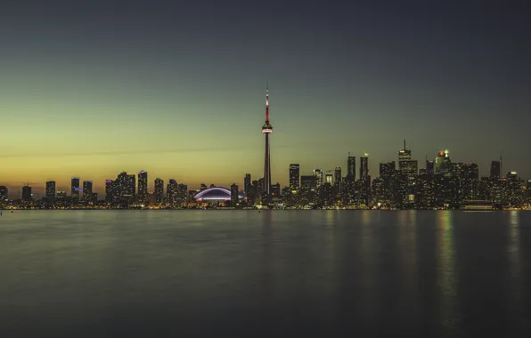 Reflection, the evening, horizon, Canada, Toronto, Canada, skyline, evening