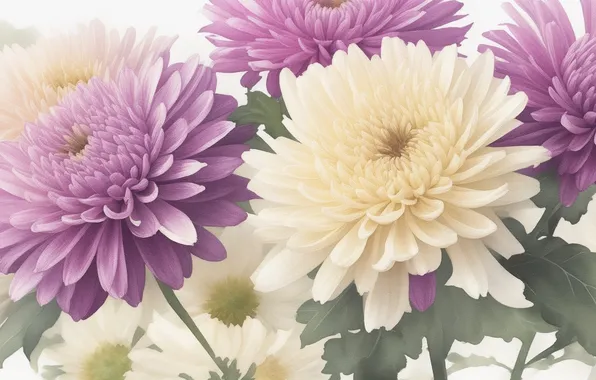 Flower, purple, flowers, yellow, green, green, figure, plant