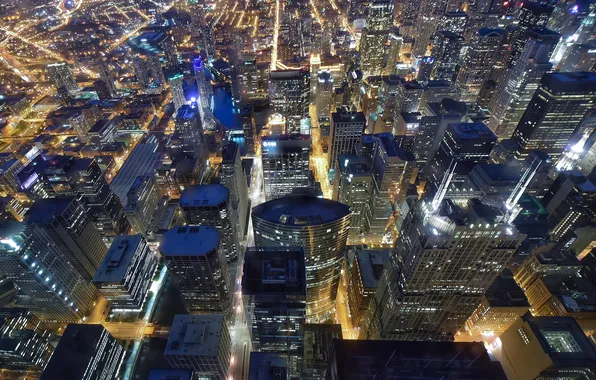 Picture Chicago, Night, Flying