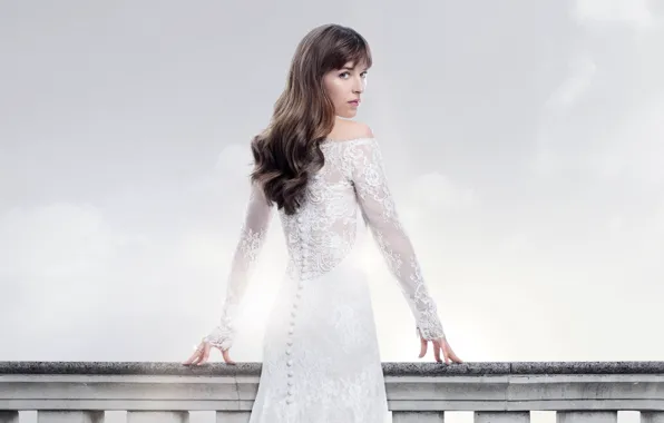 Picture girl, hair, back, dress, Dakota Johnson, Dakota Johnson