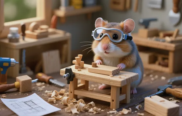 Picture Hamster, tools, Workshop, carpenter