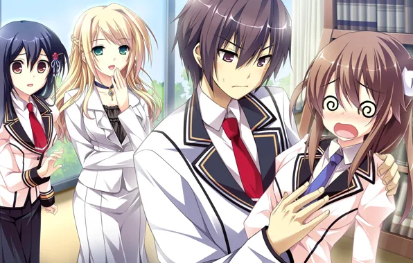 Picture girl, the game, anime, art, guy, Mote Sugite Shuraba na Ore
