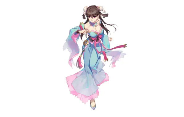 Girl, decoration, tape, white background, Romantic Saga of Beauty & Devil