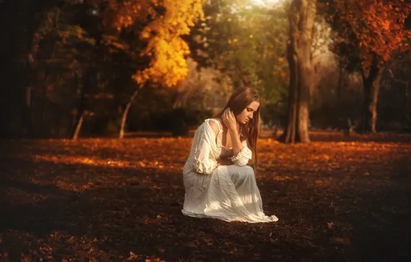 Autumn, girl, dress, TJ Drysdale