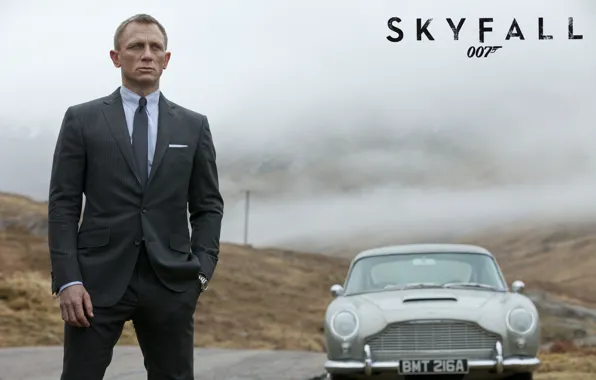 Picture Aston Martin, Daniel Craig, 007, Aston Martin, agent, James Bond, Bond, 007: Coordinates "Skayfoll"