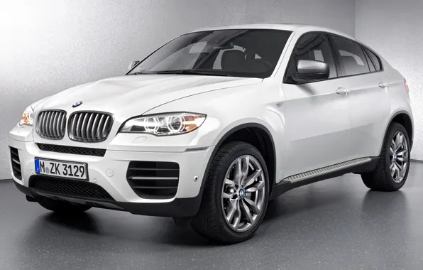 Picture white, bmw, BMW, jeep, the front, diesel, икс6, m50d