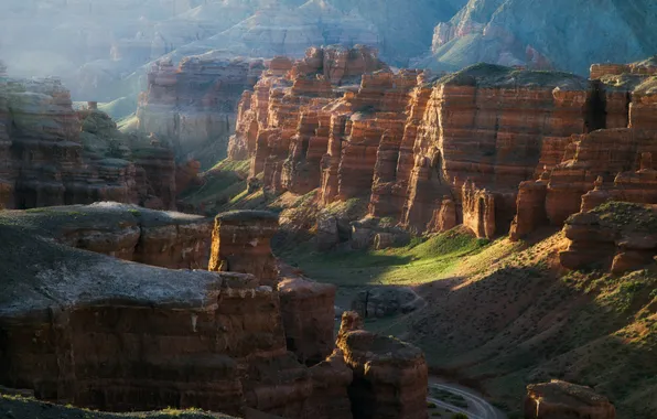 Green, colors, nature, rocks, cliffs, erosion