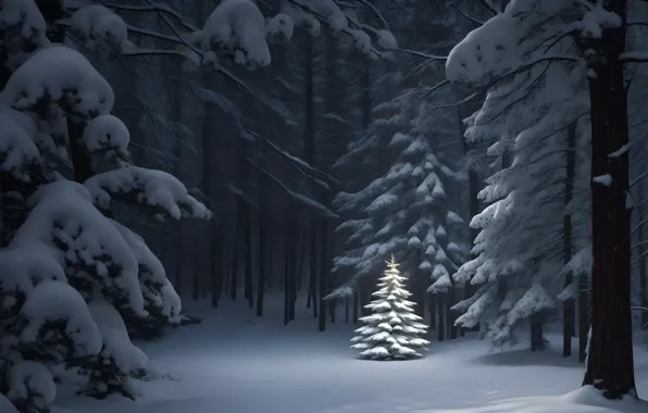 Winter, frost, forest, snow, trees, nature, winter, ate