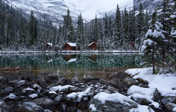 Picture mountains, nature, Lake O'Hara