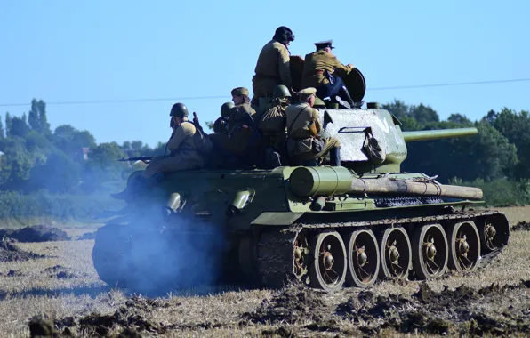 Picture tank, Soviet, average, T-34-85, military reconstruction