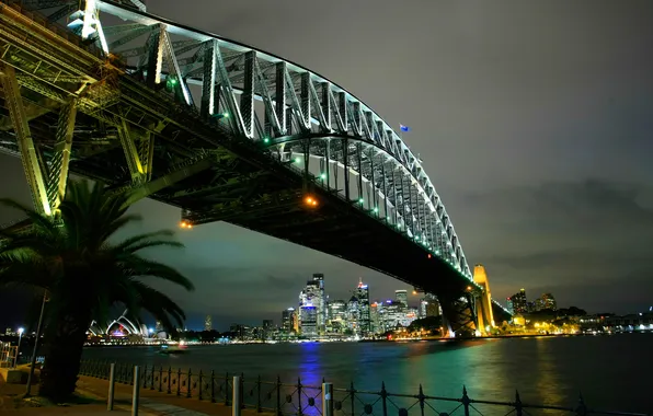Night, bridge, lights, home, Australia, theatre, Sydney