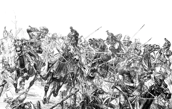 Picture Figure, Picture, Soldiers, Horse, Battle, Art, Russian, The French