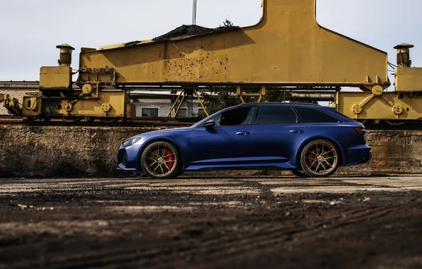 Audi, Blue, Side, Sportcar, Before, RS6, Audi RS6