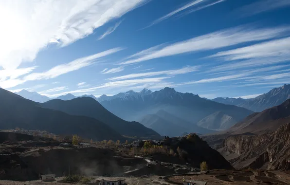 Picture the sky, mountains, home