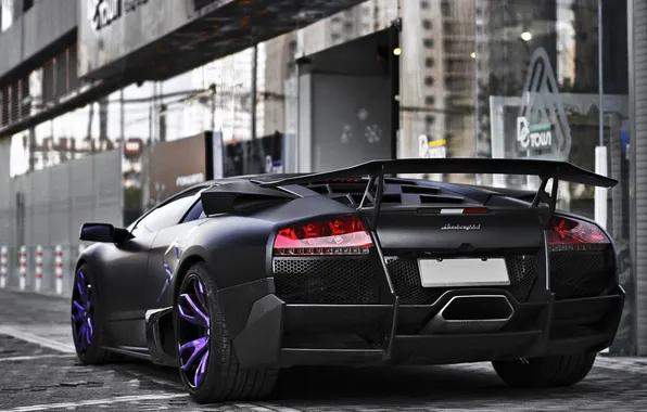 Picture Lamborghini, Purple, murcielago, Matte Black