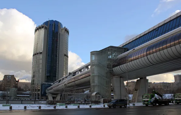 Road, bridge, the city, Moscow, Moscow, Tower 2000, Bagration