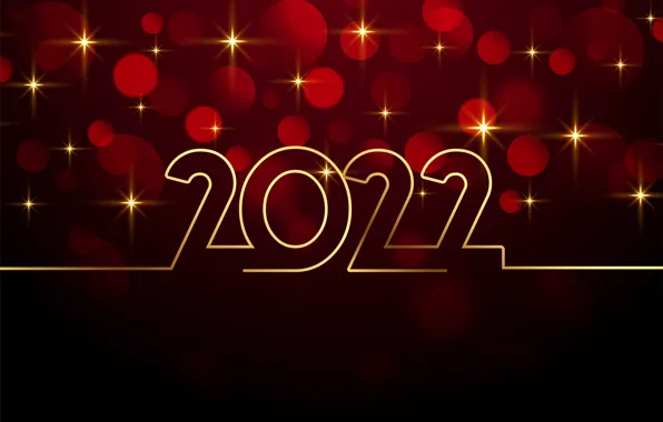 Background, gold, figures, New year, red, golden, new year, happy