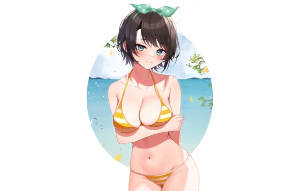Picture kawaii, girl, hot, sexy, beach, sea, boobs, anime