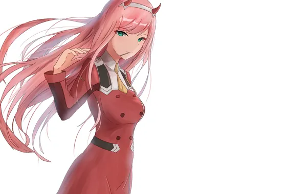 Look, girl, anime, art, 002, Darling In The Frankxx, Cute in France