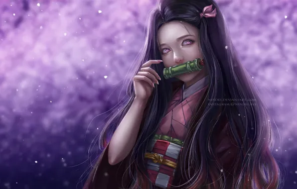 Download wallpaper Nezuko Kamado, Kimetsu no Yaiba, by Patrycja Kotlik ...