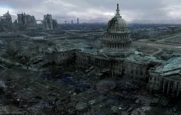 Picture the city, Washington, Fallout 3, Capitol, Capitol