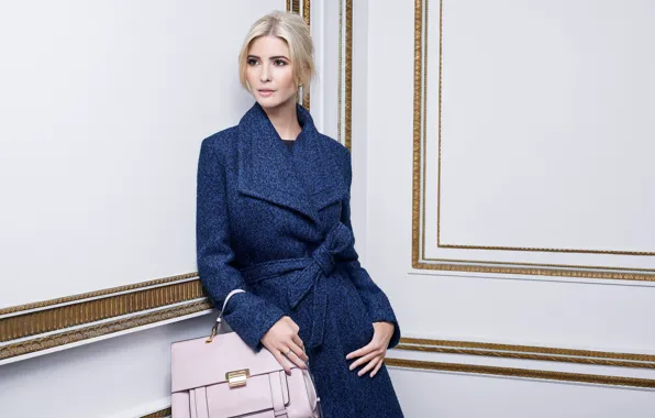 Look, girl, photo, wall, hairstyle, bag, coat, Ivanka Trump