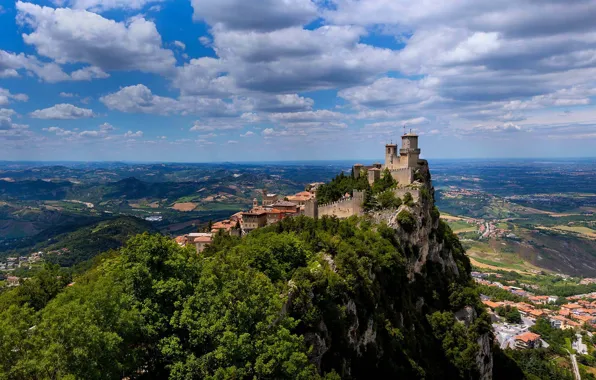 Picture rock, mountain, fortress, San Marino, Guaita