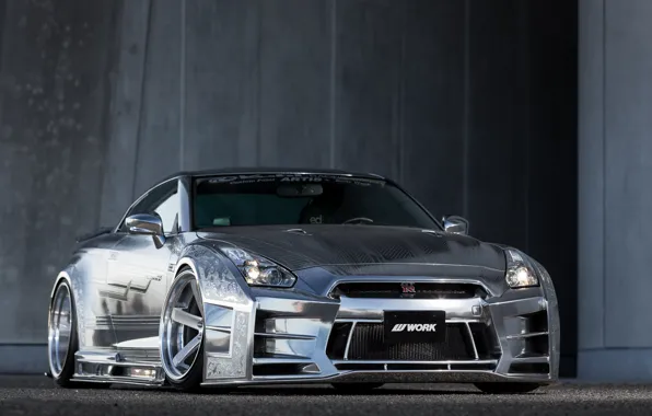 GTR, Nissan, Racing, Silver, Kuhl