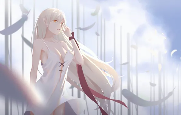 The sky, girl, Bakemonogatari, Oshino Shinobu