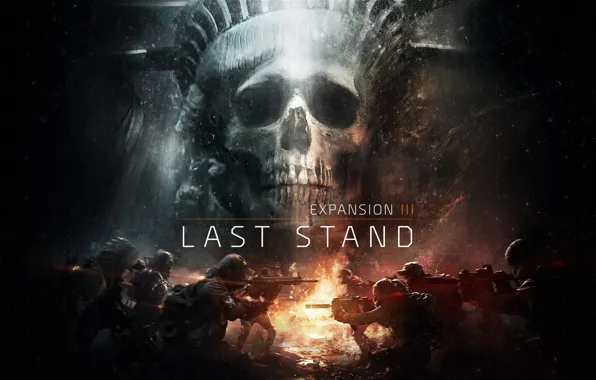 Skull, art, soldiers, the statue of liberty, new York, The last frontier, The Division, Tom …