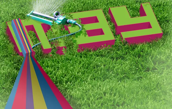 Lawn, spring, Grass, typography, thrower, may