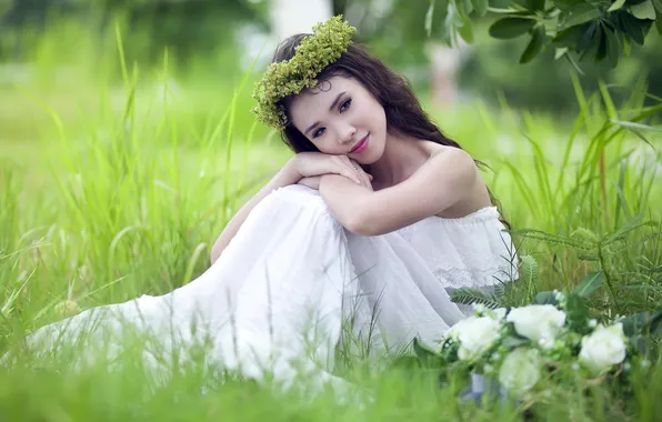 Summer, girl, background