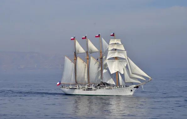 Picture barkentina, Esmeralda, (BE-43), the Chilean Navy, training, sailing ship