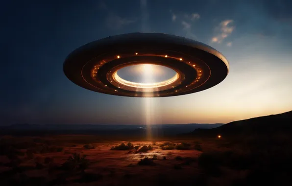 Space, stars, landscape, nature, fiction, dawn, the universe, UFO