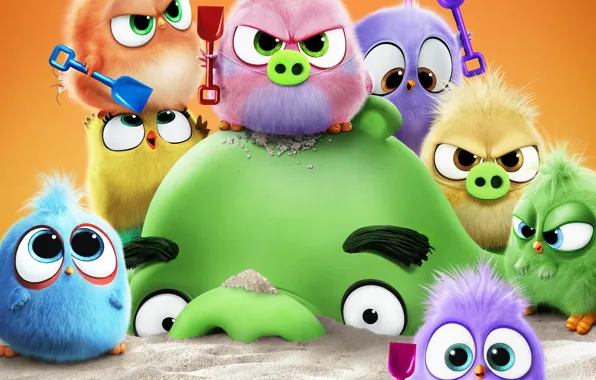 Wallpaper sand, bird, Chicks, pig, The Angry Birds Movie 2 for mobile