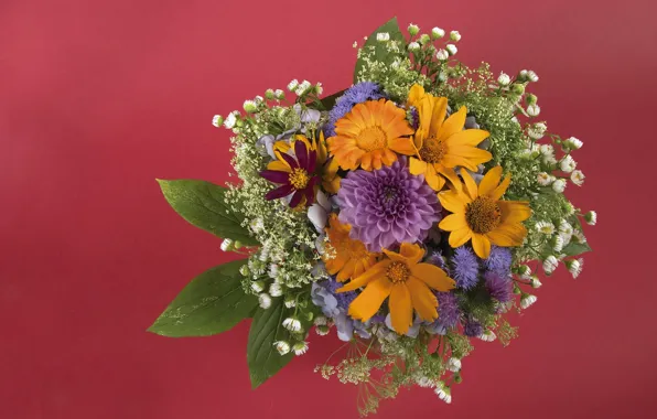 Picture flowers, bouquet, yellow, orange