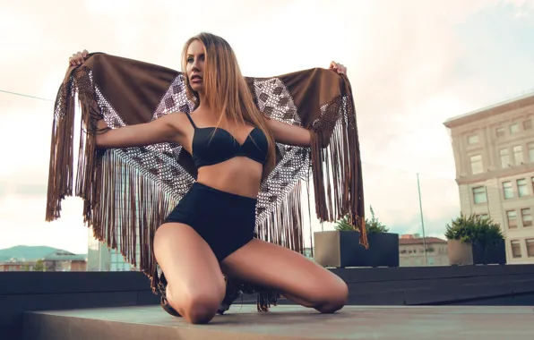 Girl, pose, model, panties, makeup, figure, hairstyle, legs