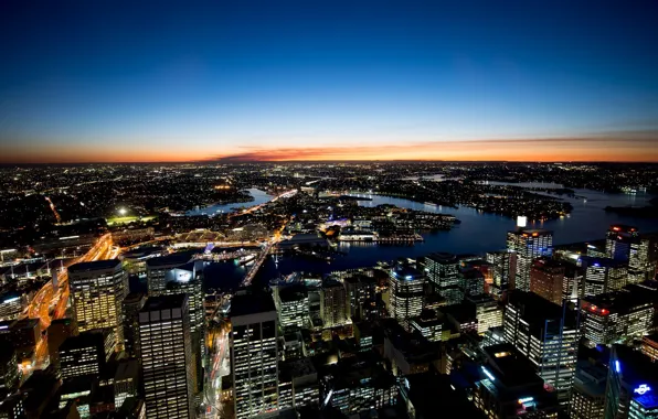 Night, The city, America