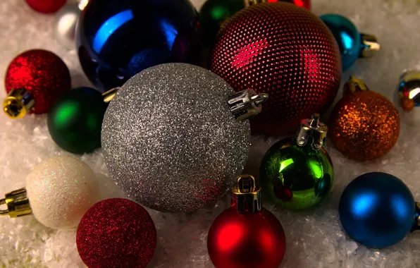 Picture winter, balls, holiday, balls, new year, Christmas, colorful, different