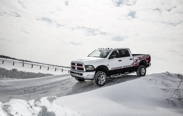 Winter, snow, Dodge, Dodge, pickup, Power Wagon, Crew Cab, 2014