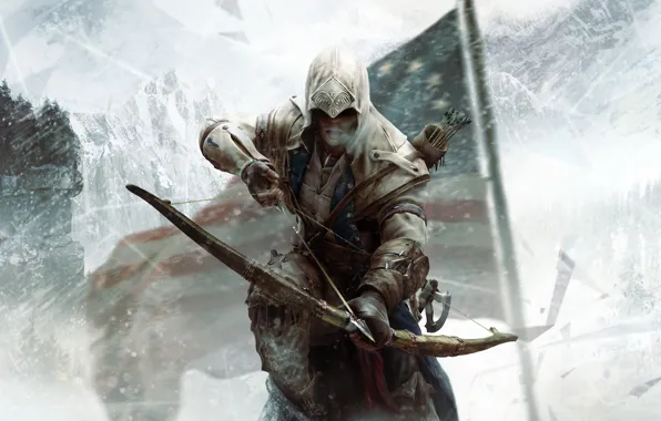 Picture meadow, assassin, Assassin's Creed III, Radunhageydu, Assassin's Creed 3, the half-breed Indian, Connor Kenuey