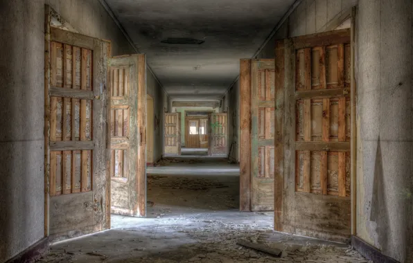 Picture background, the door, corridor